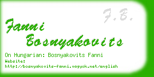 fanni bosnyakovits business card